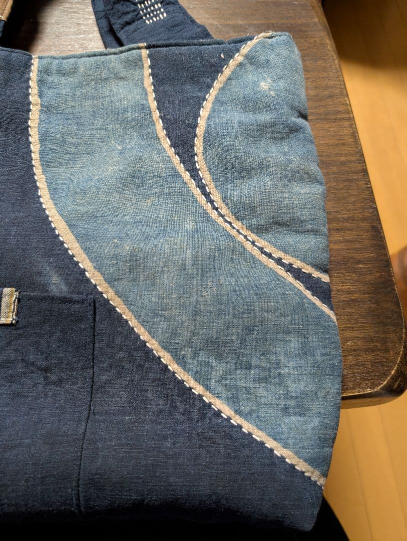 古布家紋刺し子トートバッグ