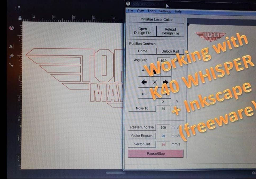 引き取り歓迎4０Wレーザー加工機レーザー、ハニカム台付、ウォータークーラー付き