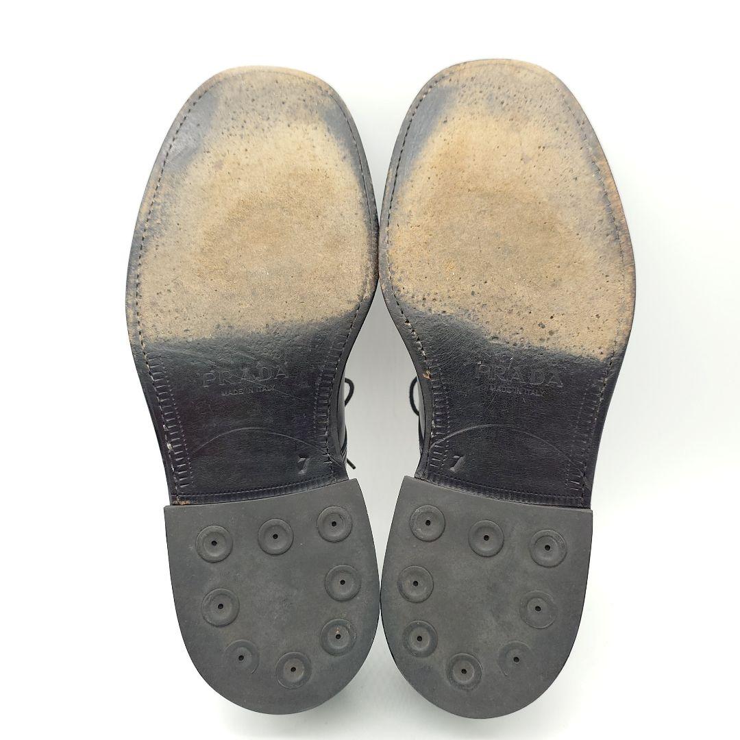 【正規】PRADA プラダ キャップトゥ メンズ レザーシューズ 革靴 26cm