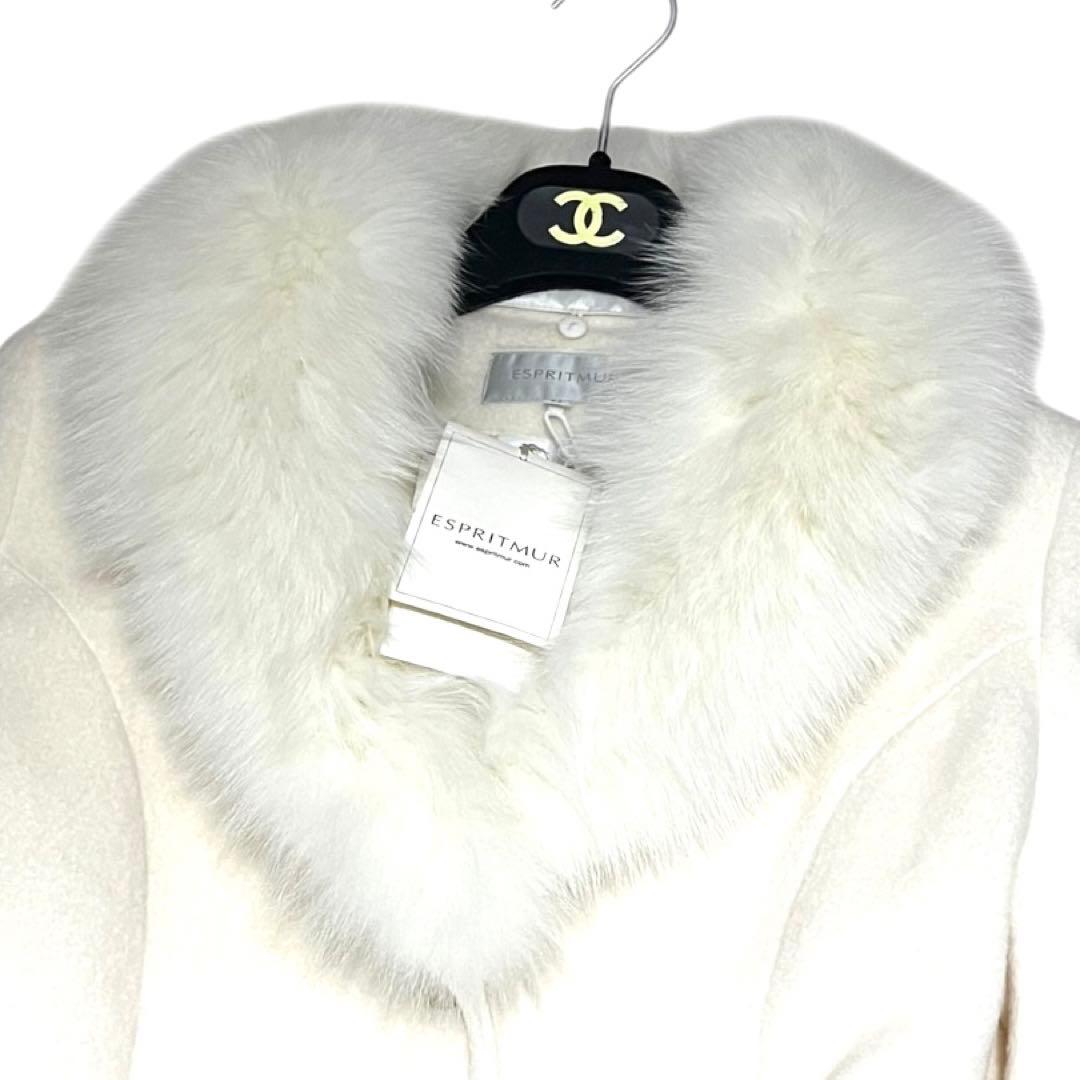 新品未使用タグ付きホワイトフォックス ロングコート 11(L)エスプリミュール