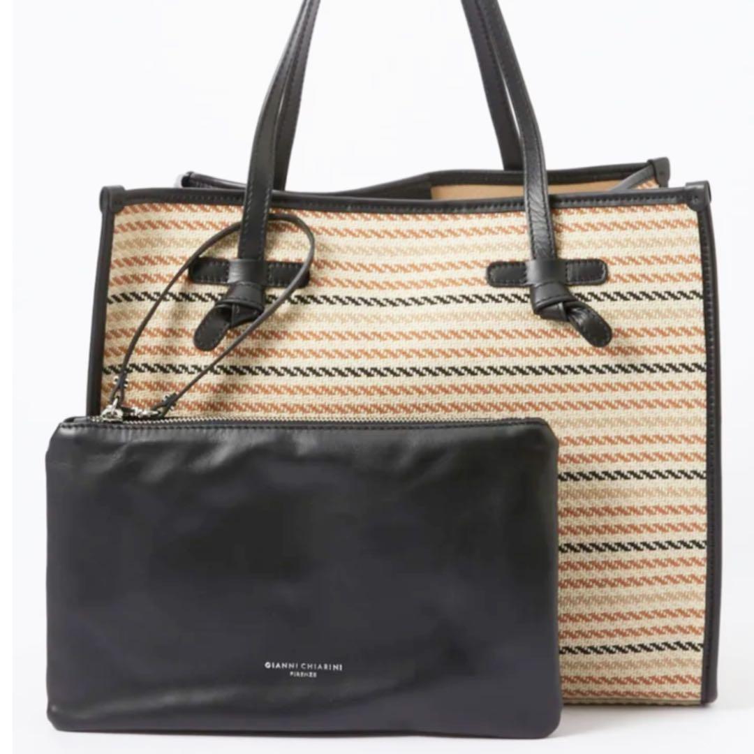 美品　ジャンニキアリーニ　バッグ　トートバッグ　ミニポーチ付き　ベージュ系