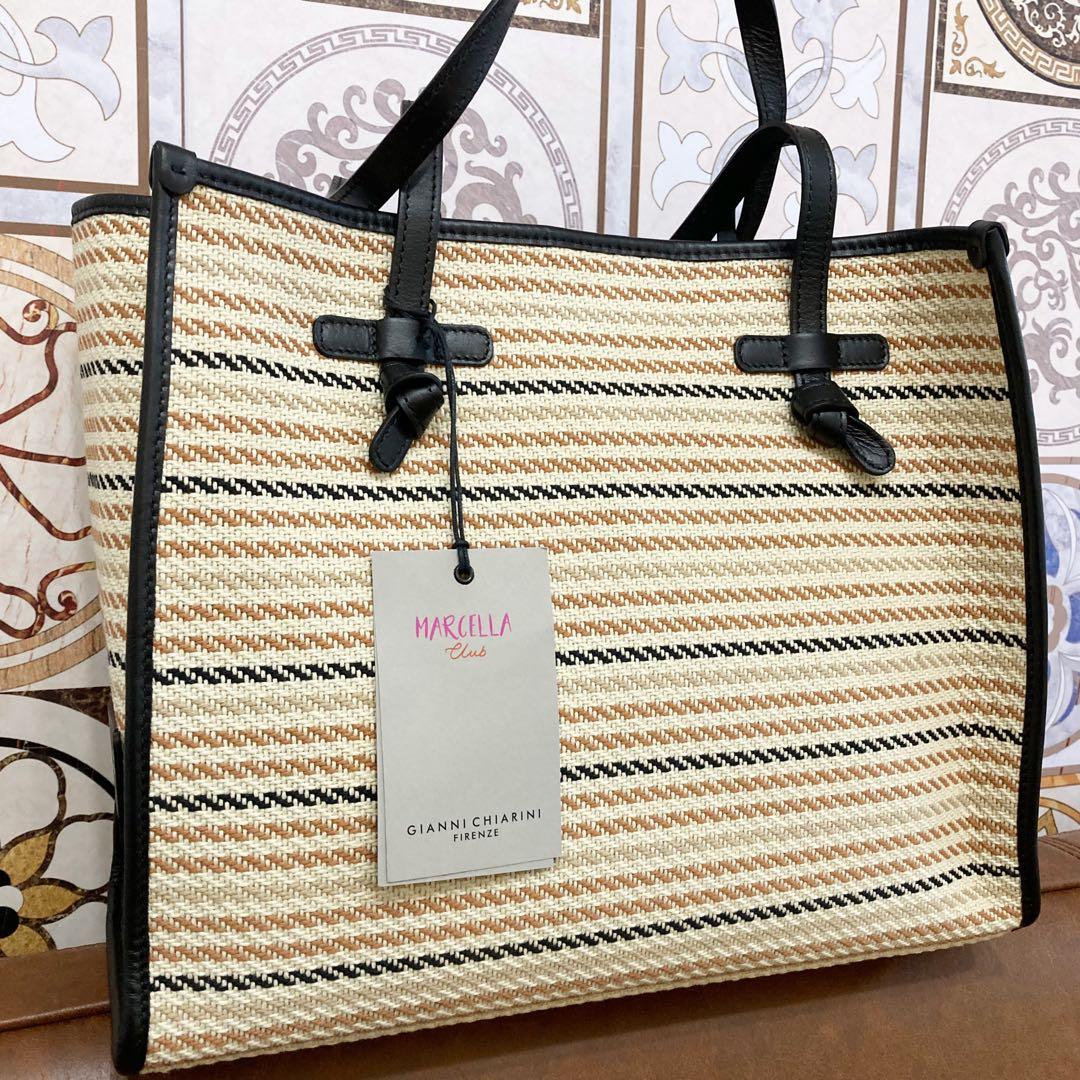 美品　ジャンニキアリーニ　バッグ　トートバッグ　ミニポーチ付き　ベージュ系