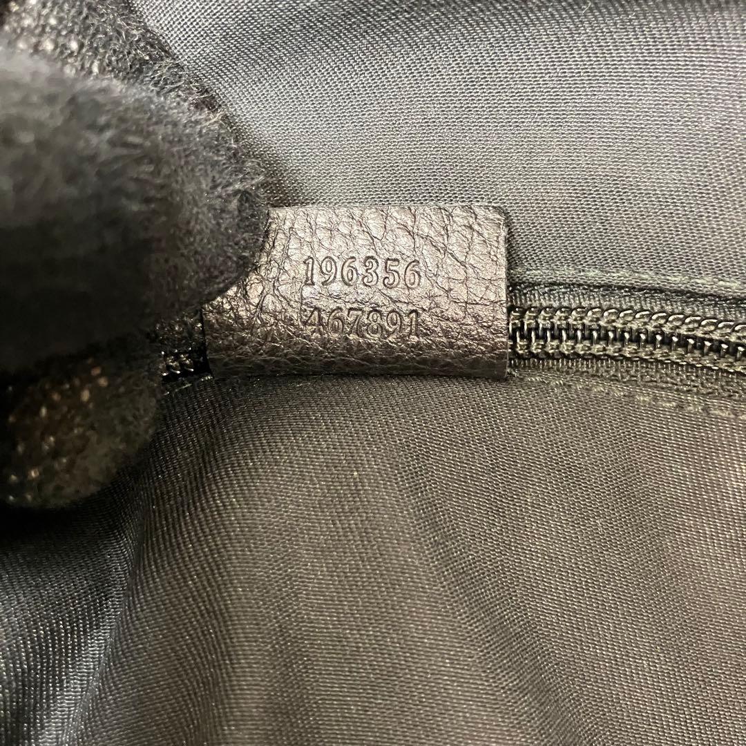 GUCCI グッチ GG柄 大容量 ボストンバッグ ブラック ナイロン レザー