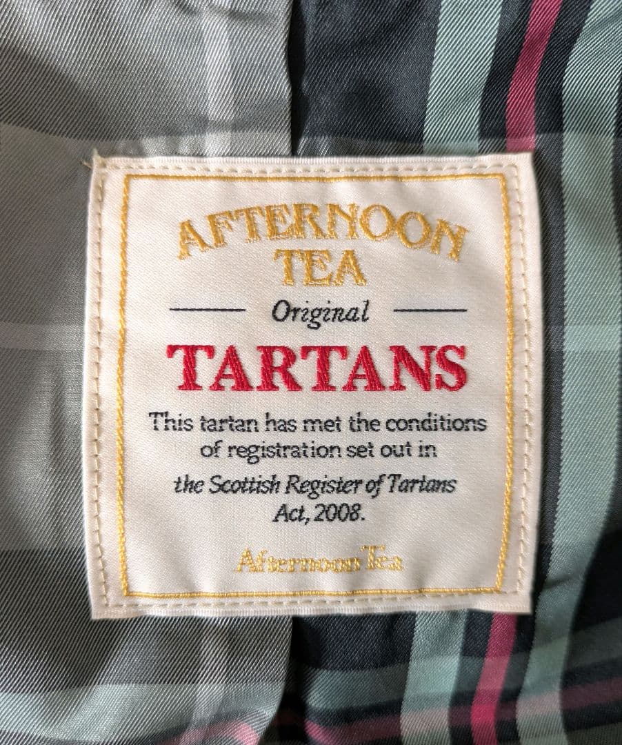 AfternoonTea アフタヌーンティー タータンチェック コート カーキ