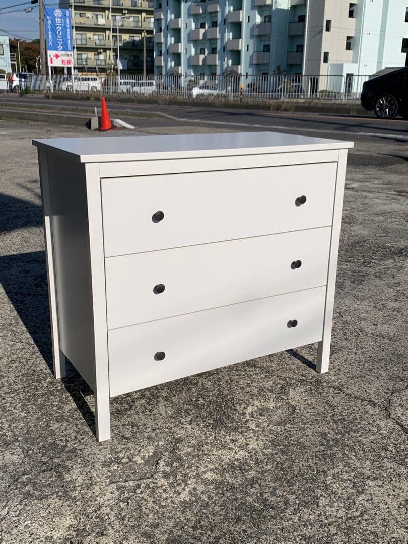 IKEA KOPPANG 3段チェスト　木製　 ホワイト　(滋賀県内のみ)