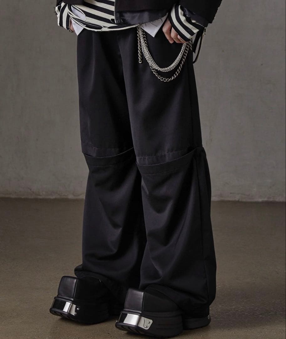 グランシー　チュールレイヤードデザインスラックス