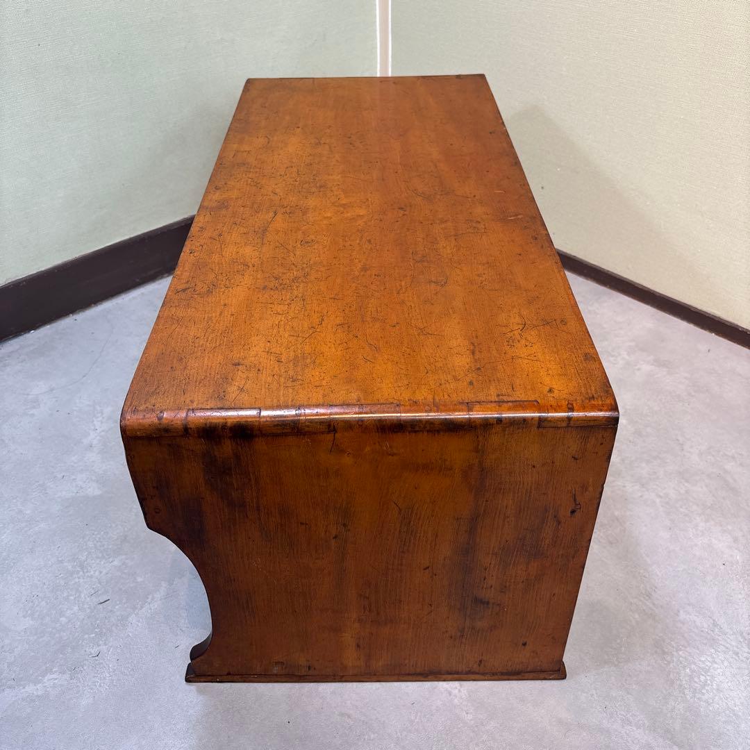 【和モダン】文机　机　テーブル　引き出し二杯　アンティーク　古道具　古家具