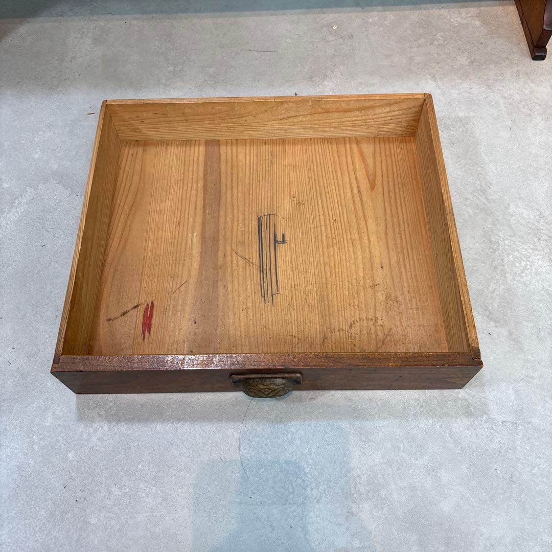 【和モダン】文机　机　テーブル　引き出し二杯　アンティーク　古道具　古家具