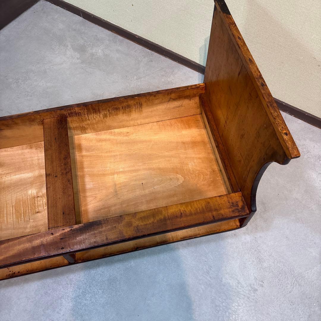 【和モダン】文机　机　テーブル　引き出し二杯　アンティーク　古道具　古家具