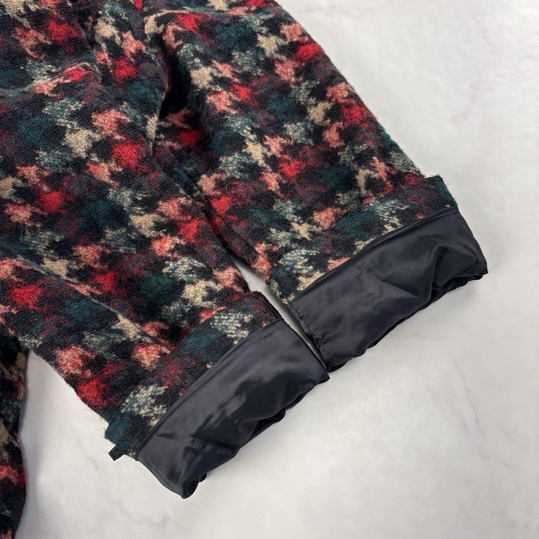 現行 美品✨銀座マギー ツイードロングワンピース フレア ハウンドトゥース柄 L