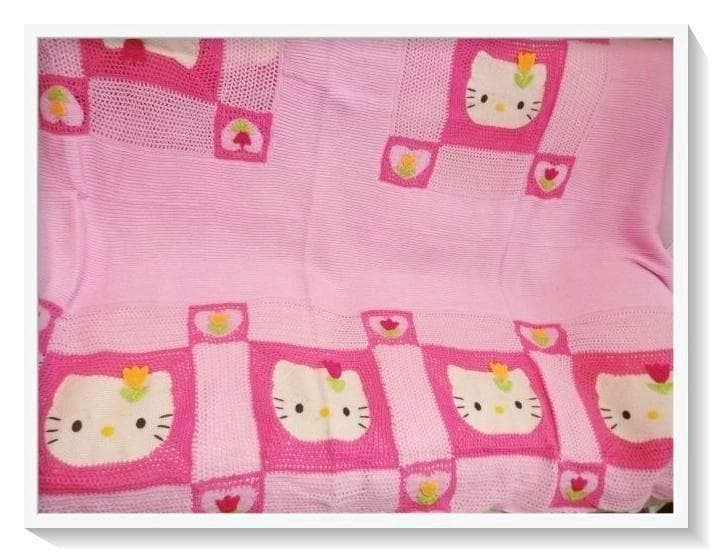 【希少】激レア1999年　チューリップキティ　カギ編みソファーカバー　当時物