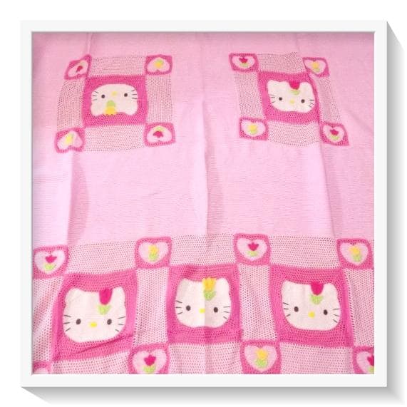 【希少】激レア1999年　チューリップキティ　カギ編みソファーカバー　当時物