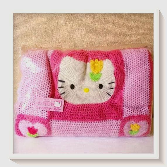 【希少】激レア1999年　チューリップキティ　カギ編みソファーカバー　当時物