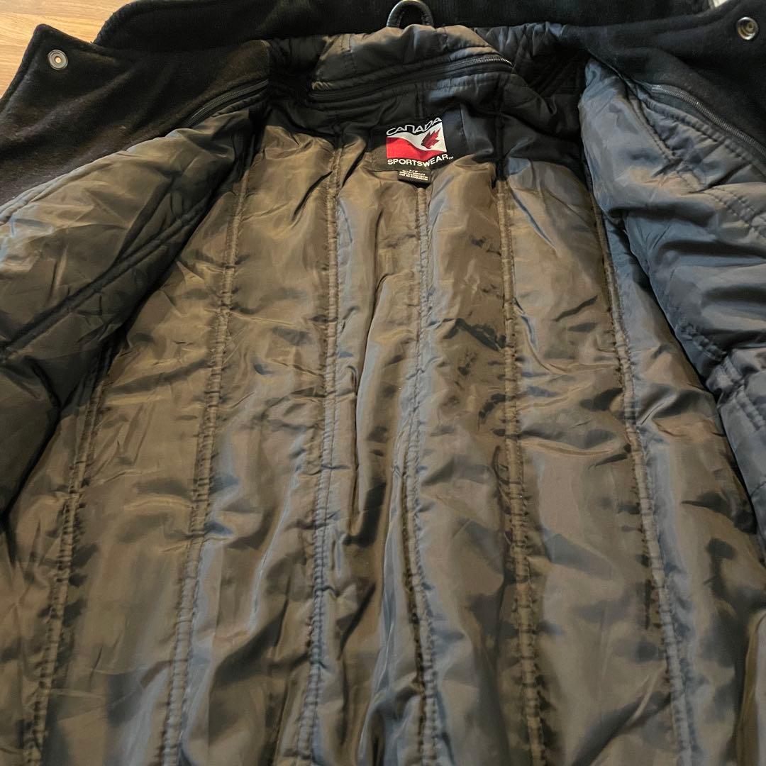 ブロック大学フットボールチームアワードジャケット　リアルレザー　ウール　L