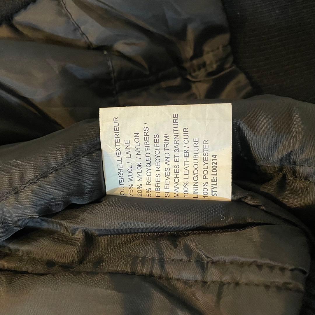 ブロック大学フットボールチームアワードジャケット　リアルレザー　ウール　L