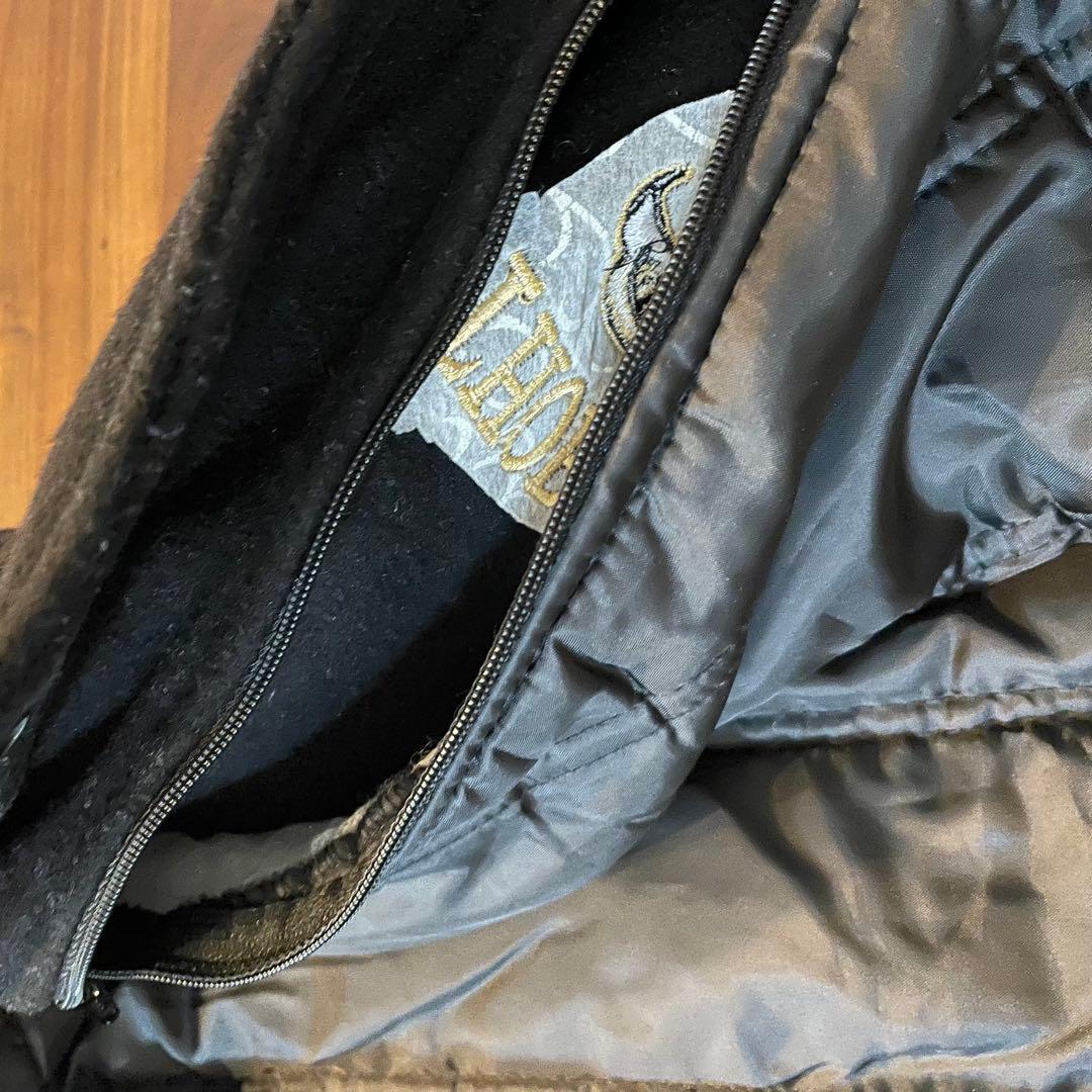 ブロック大学フットボールチームアワードジャケット　リアルレザー　ウール　L