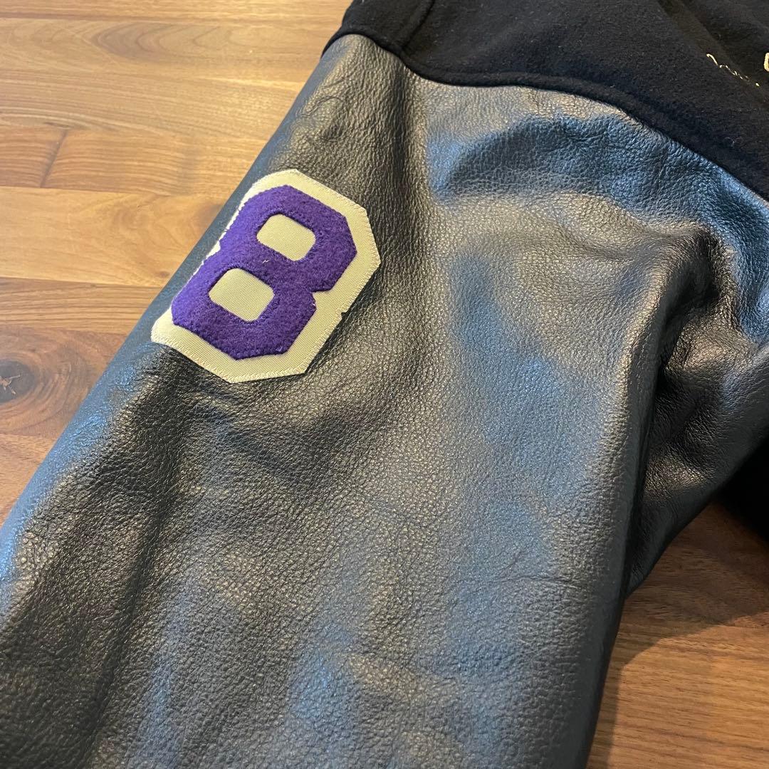 ブロック大学フットボールチームアワードジャケット　リアルレザー　ウール　L