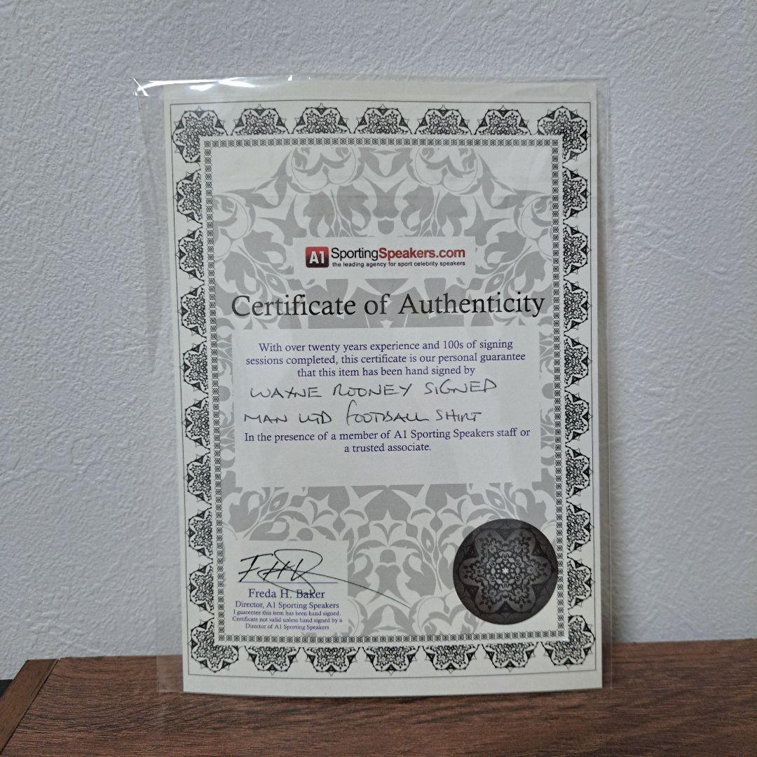 ルーニー　直筆サイン入り　マンチェスターユナイテッドユニフォーム フレーム付き