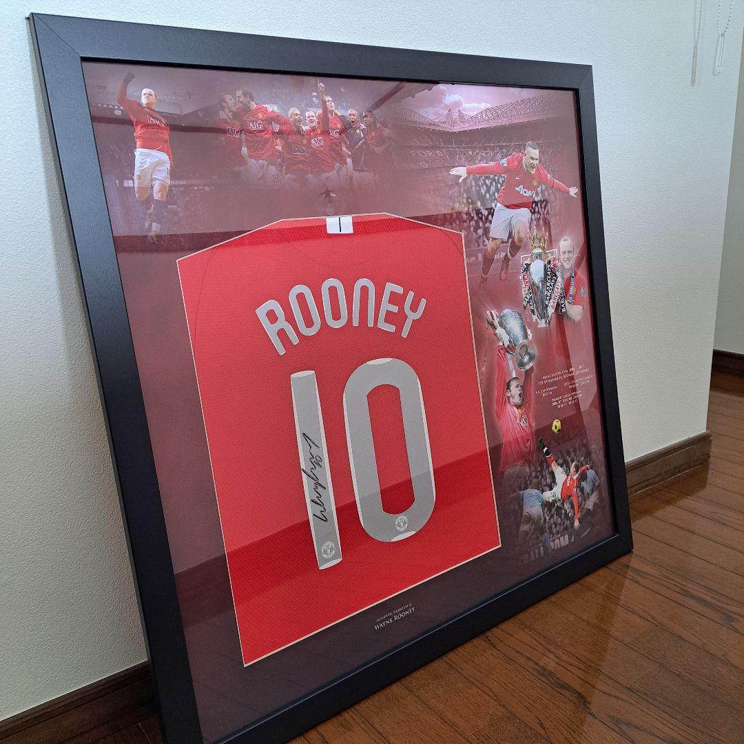 ルーニー　直筆サイン入り　マンチェスターユナイテッドユニフォーム フレーム付き