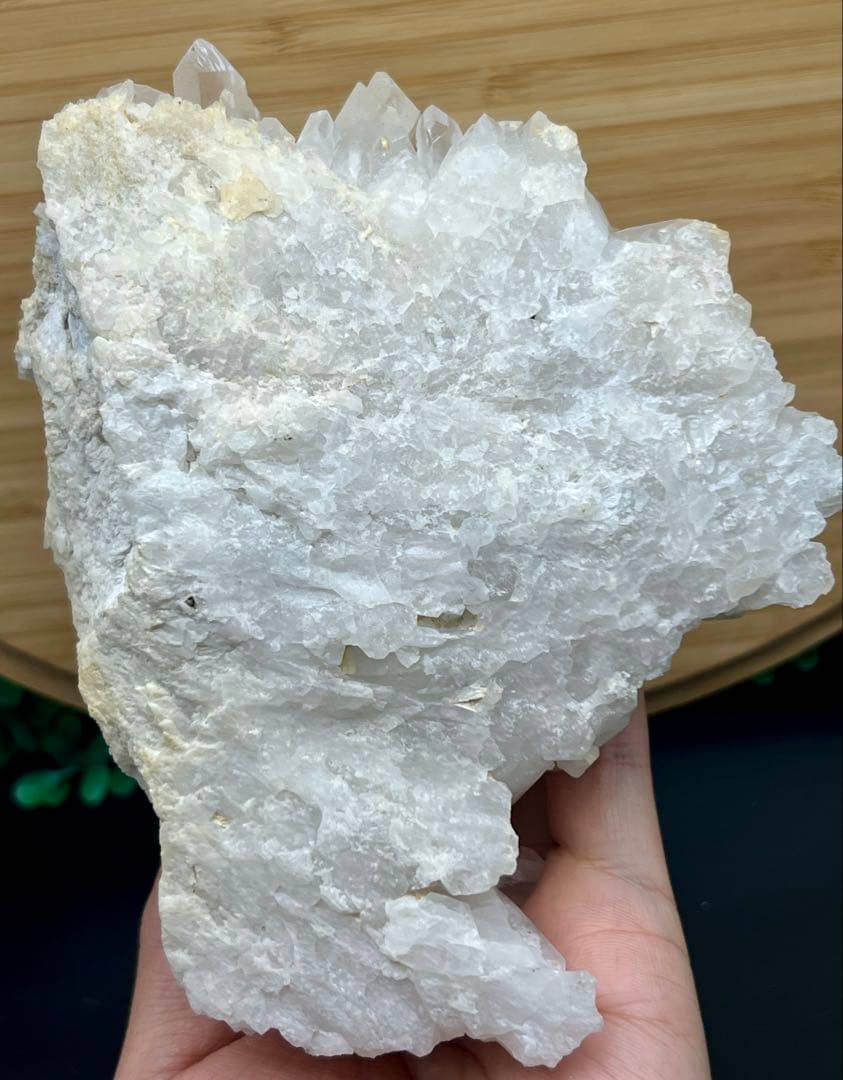 天然ヒマラヤ水晶クラスター　マニカラン産　パワーストーン　浄化　台付き