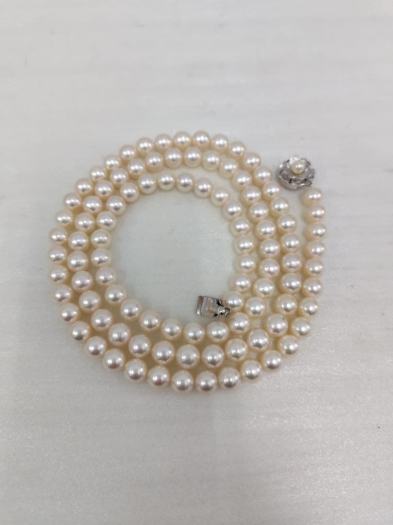 本真珠 パール ネックレス ロング80cm siver刻印