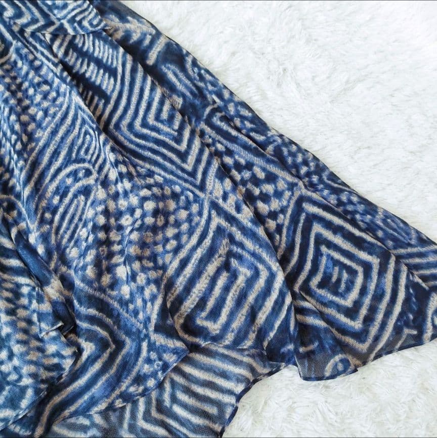 美品 ポロラルフローレン　ワンピース　マキシ丈　シルク100　リボン　総柄　M