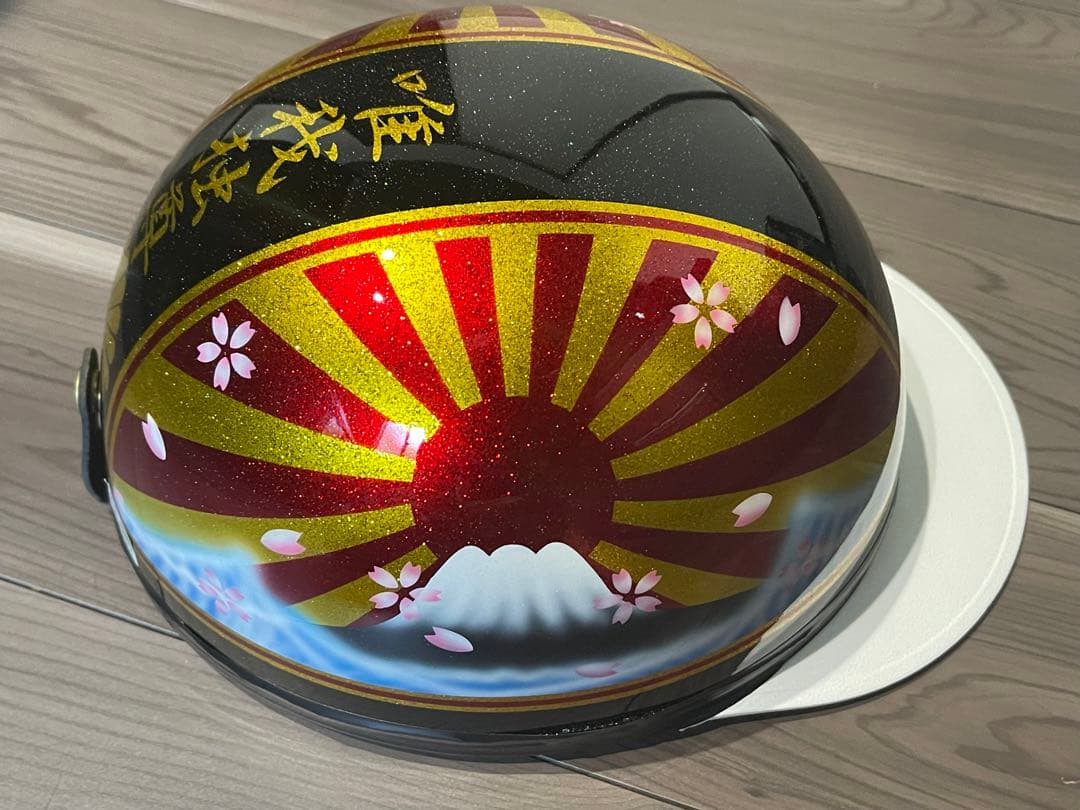 波 富士日章 コルク半 ヘルメット 旧車會 暴走族 アルフィン