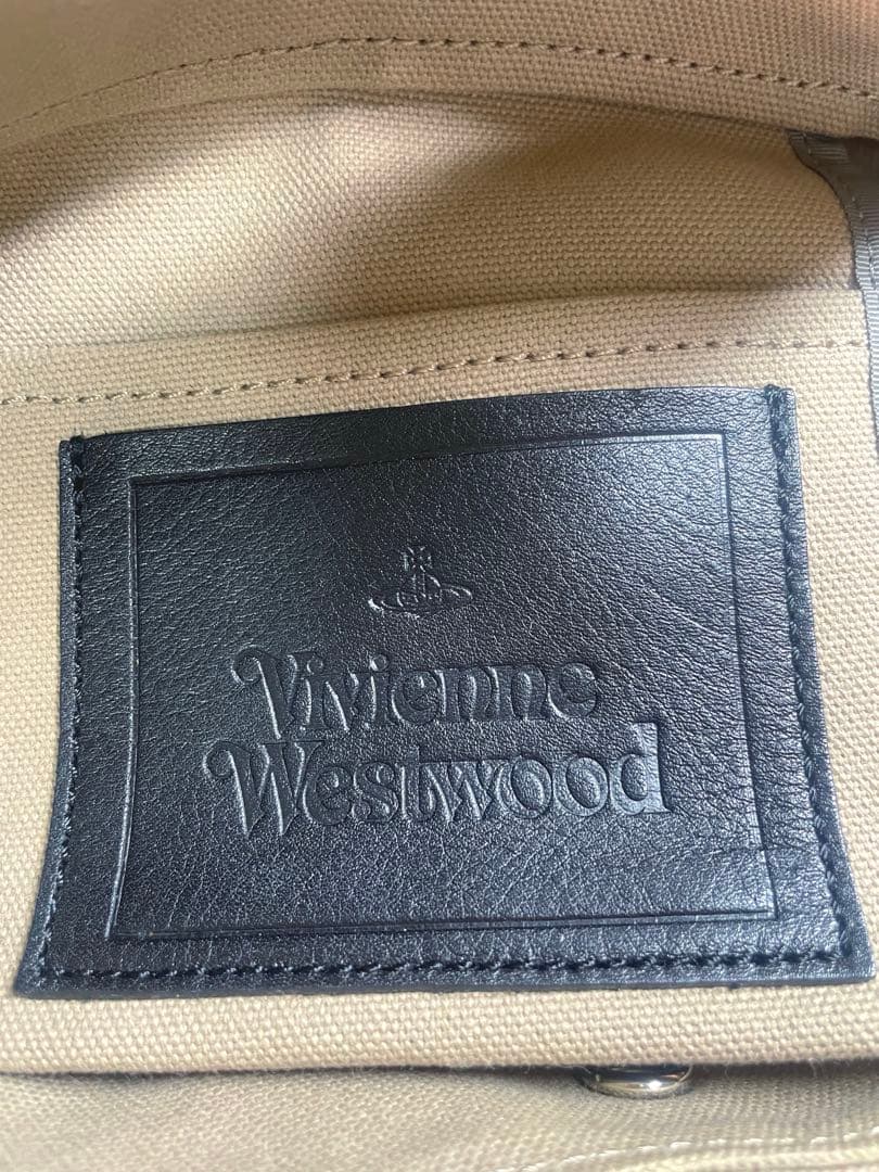 ヴィヴィアンウエストウッド　ベージュ ミニトートバッグ 刺繍入り