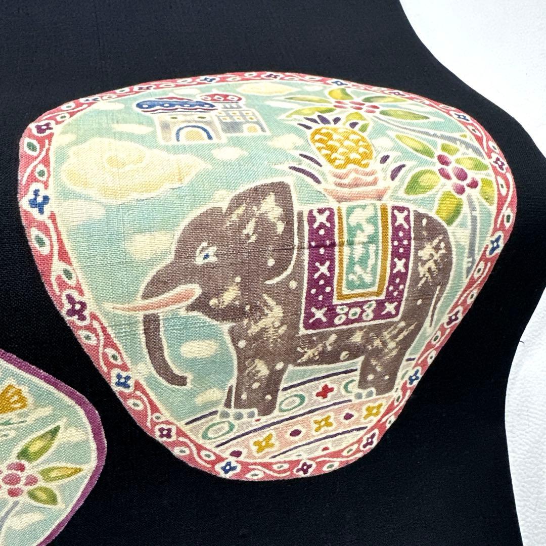 専用帯5113 ●高級 正絹 紬 名古屋仕立て 名古屋帯 象