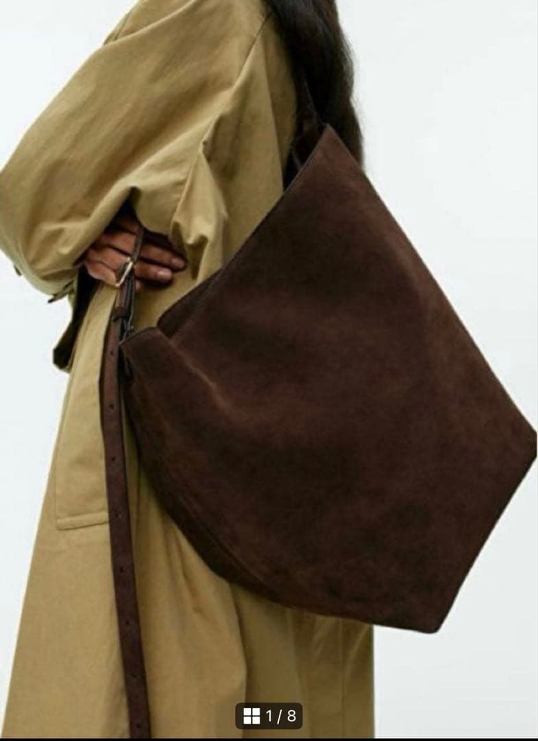 ARKET スエードトートバッグ　ブラウン
