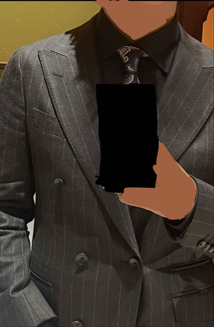 ブラウンストライプ ダブル スーツ スーツセレクト