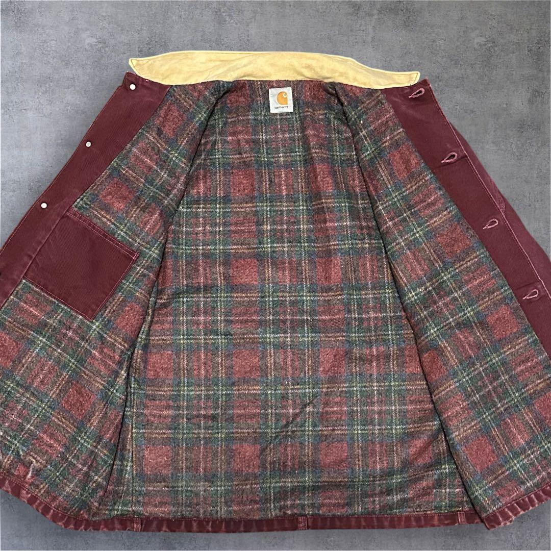 90s 星タグ carhartt チョアコート カバーオール ワイン ボルドー