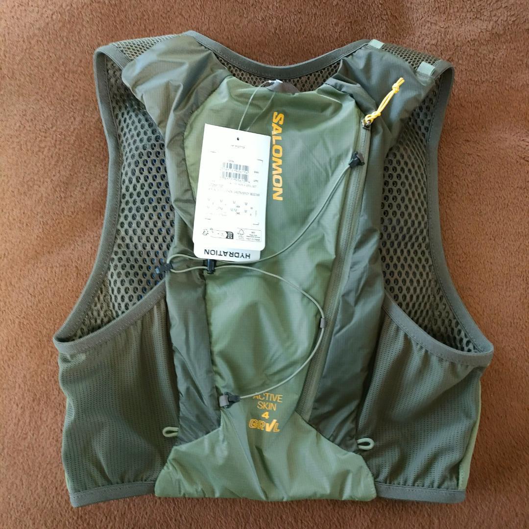 【フラスク付】サロモン ACTIVE SKIN 4 GRVL ランニングベスト
