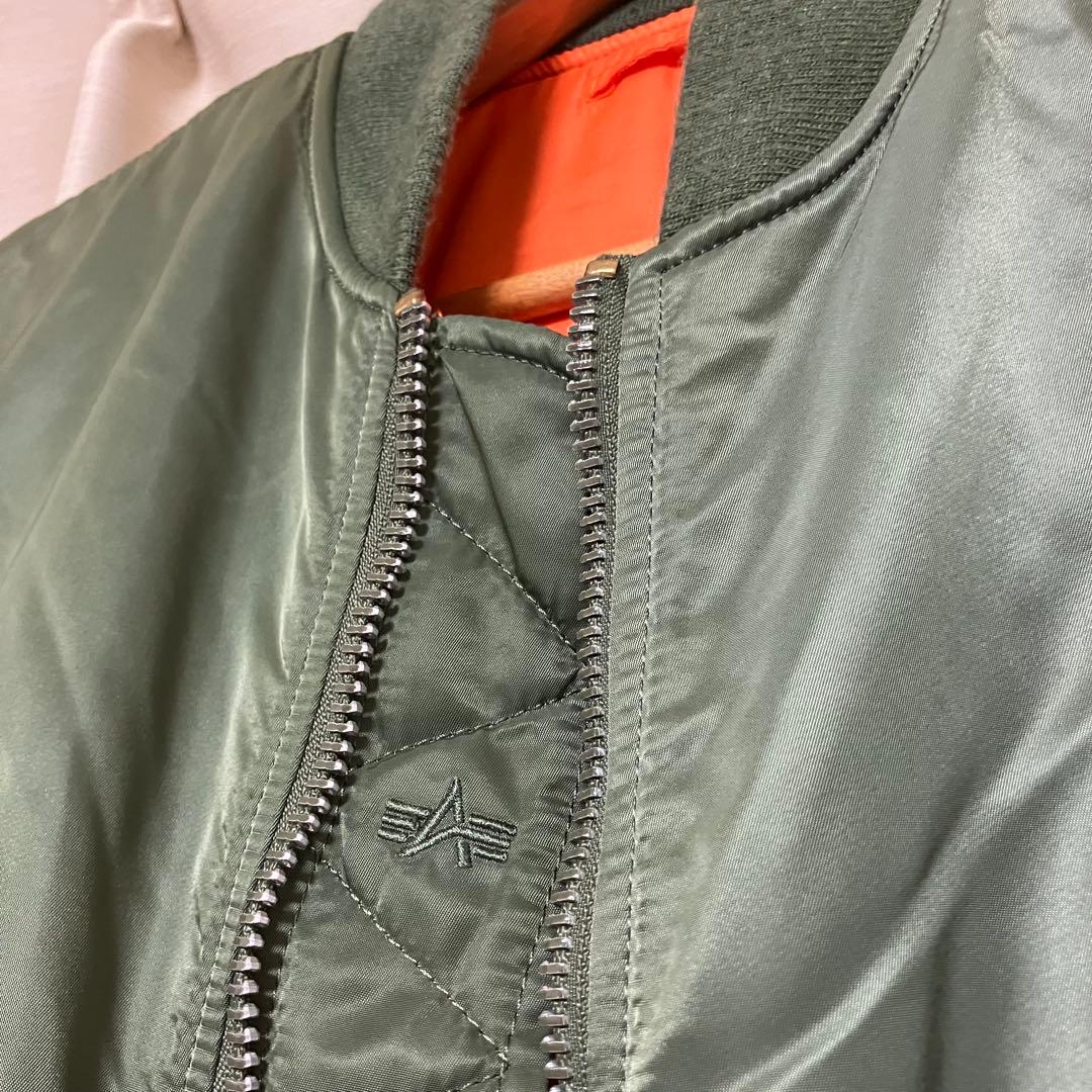 美品 ALPHA アルファ タイト MA-1ジャケット メンズ サイズL