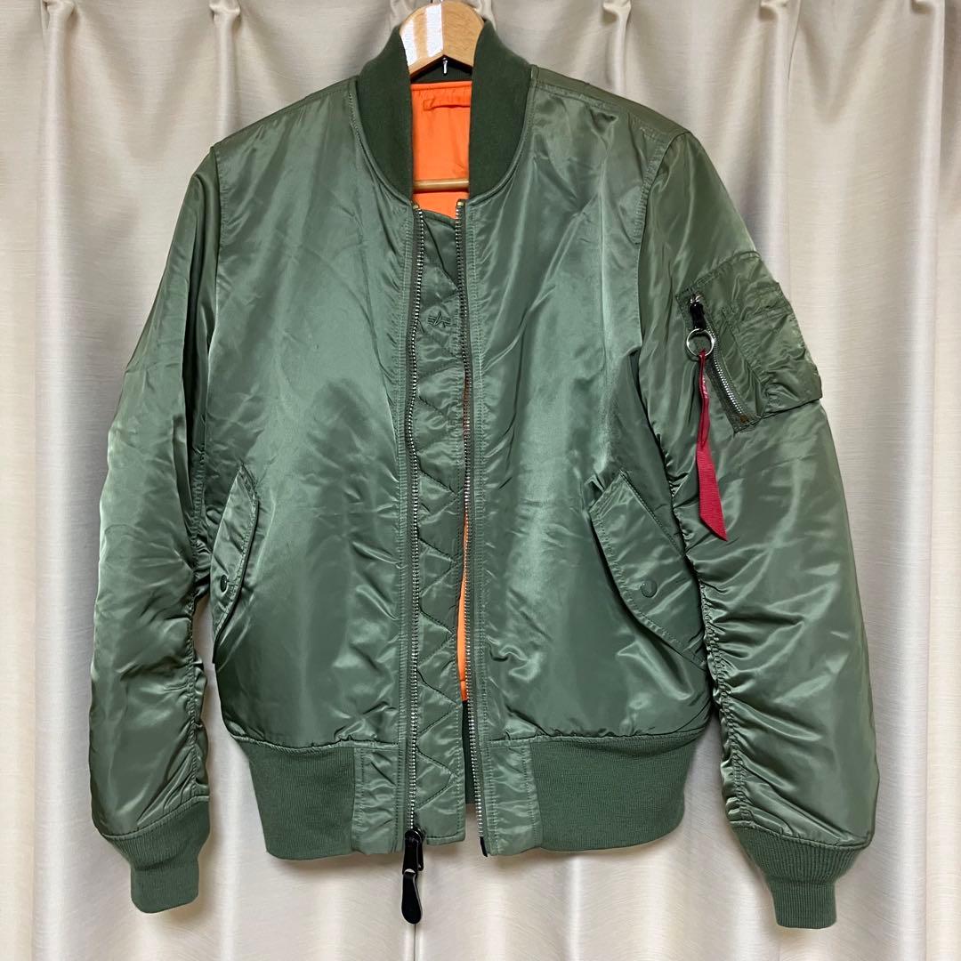 美品 ALPHA アルファ タイト MA-1ジャケット メンズ サイズL