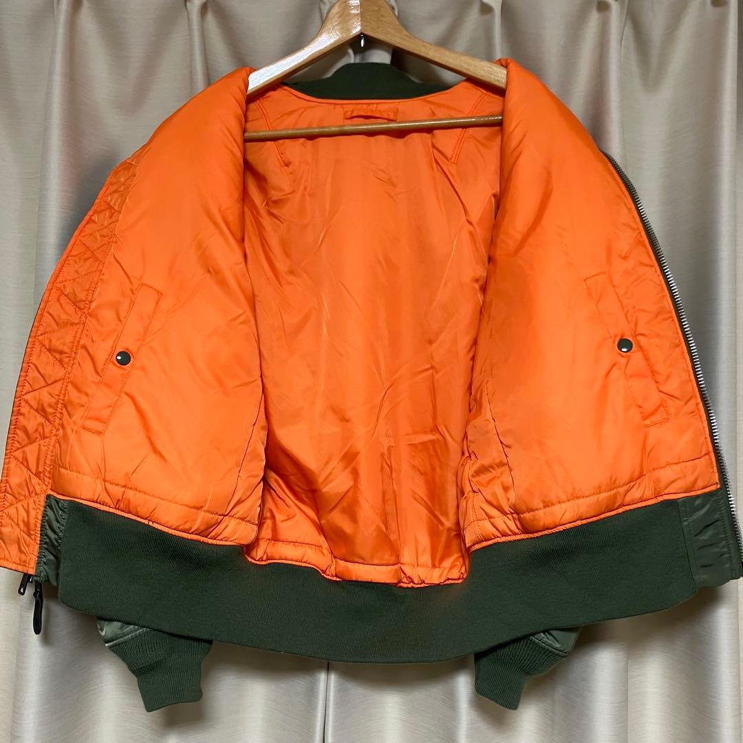 美品 ALPHA アルファ タイト MA-1ジャケット メンズ サイズL