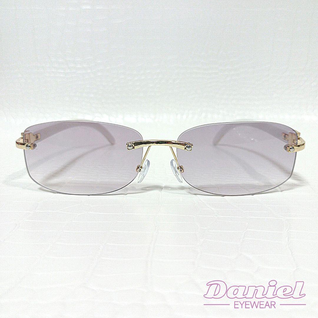 リムレス■プラム■グラデーション■サングラス■メガネ■Y2K■未使用品■⑯