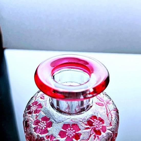 花のオールドバカラ エグランチエの香水瓶#59【1916年カタログ】ピンク