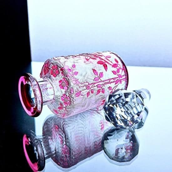 花のオールドバカラ エグランチエの香水瓶#59【1916年カタログ】ピンク