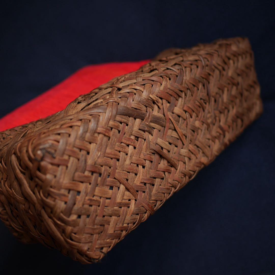 中新 山葡萄蔓 籠 裂織 カゴバッグ