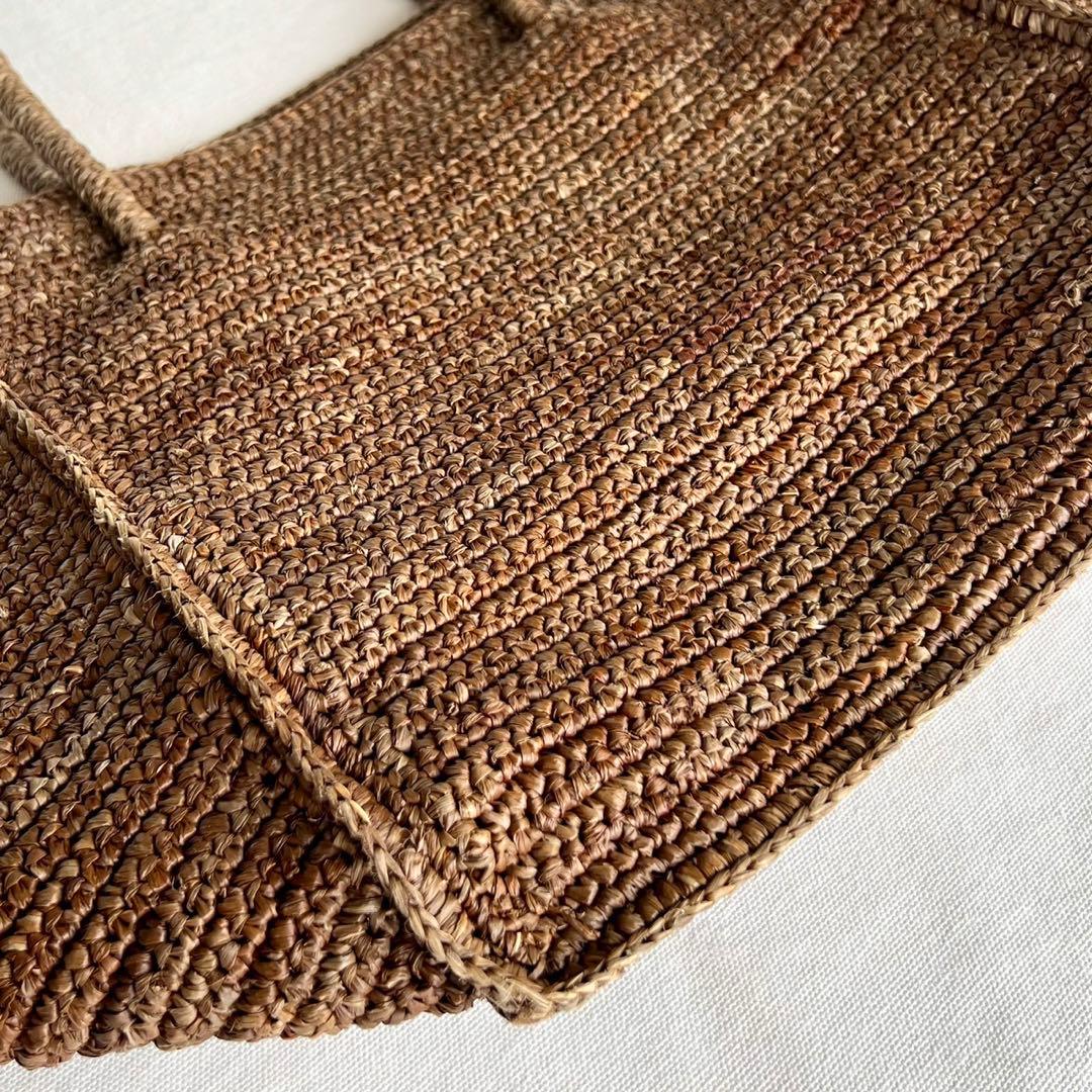 MAISON N.H PARIS/AVRIL Bag/100%ラフィア/ブラウン