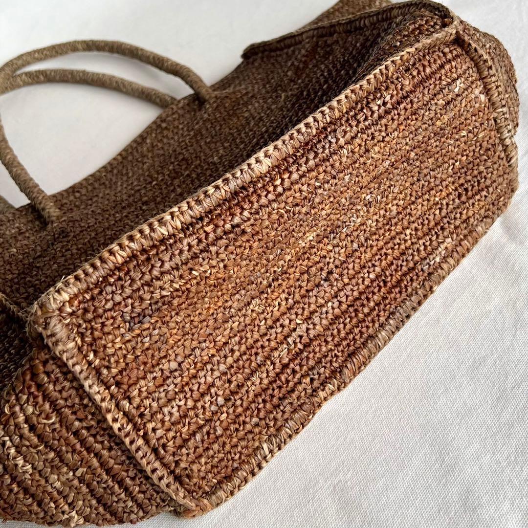 MAISON N.H PARIS/AVRIL Bag/100%ラフィア/ブラウン