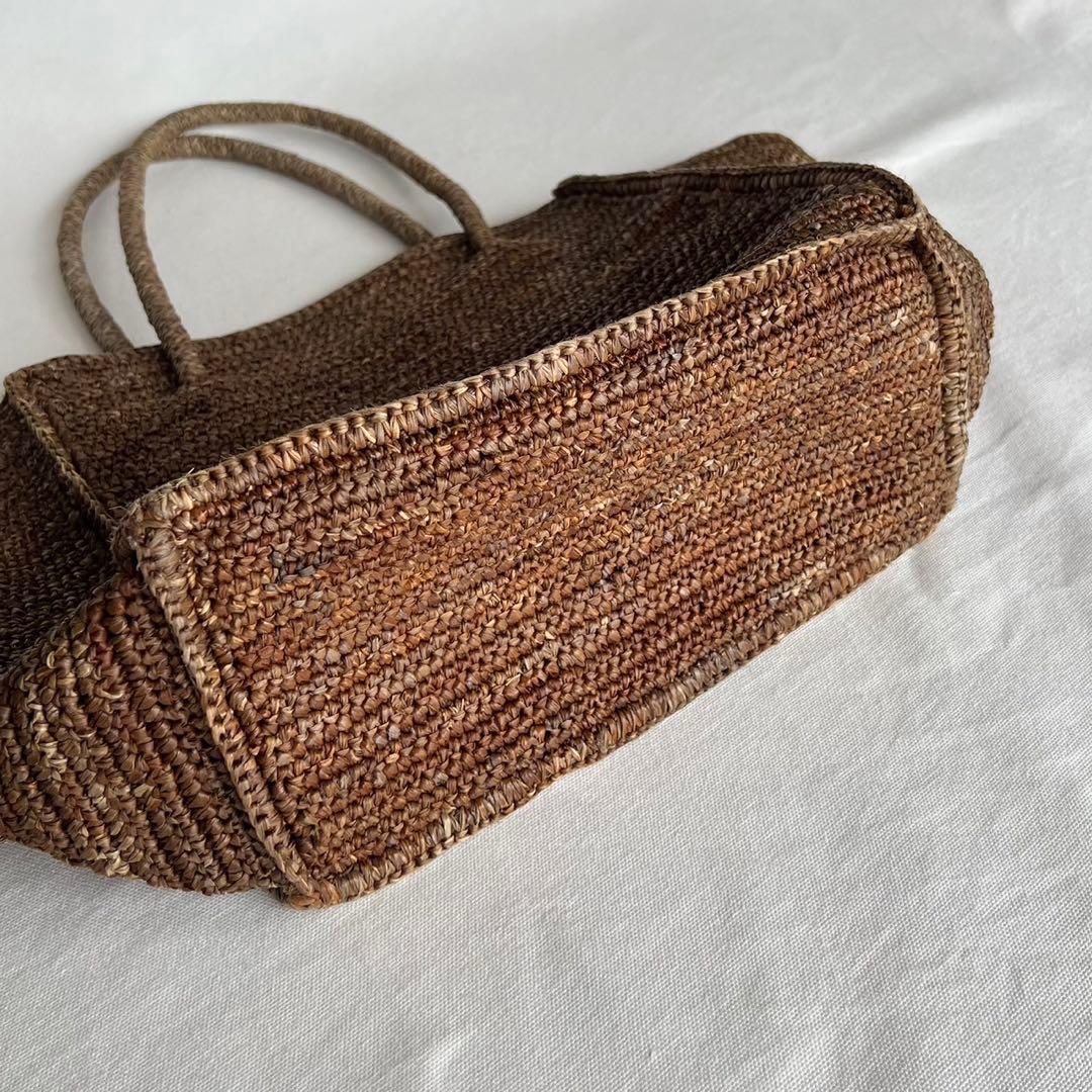 MAISON N.H PARIS/AVRIL Bag/100%ラフィア/ブラウン