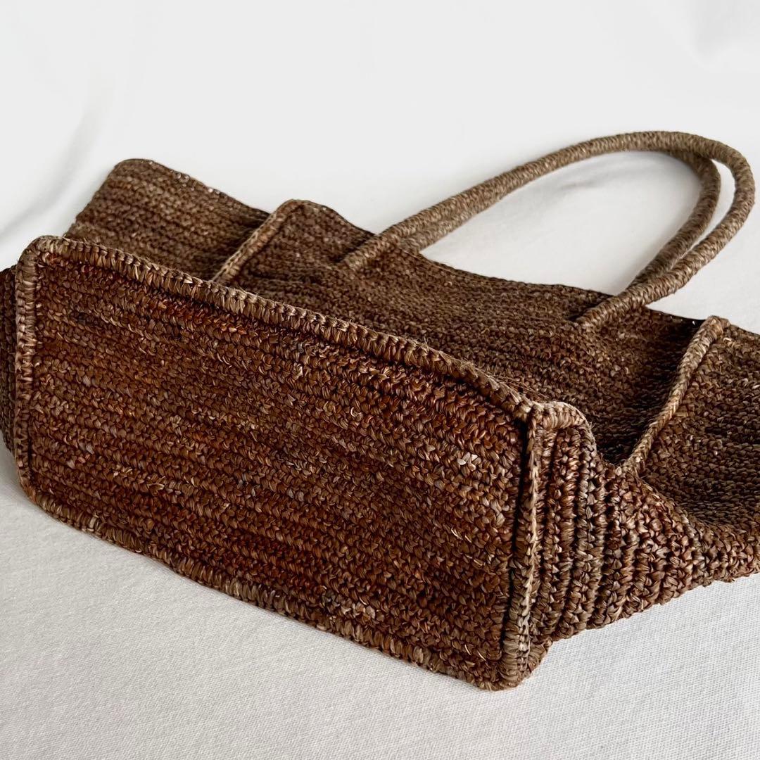 MAISON N.H PARIS/AVRIL Bag/100%ラフィア/ブラウン