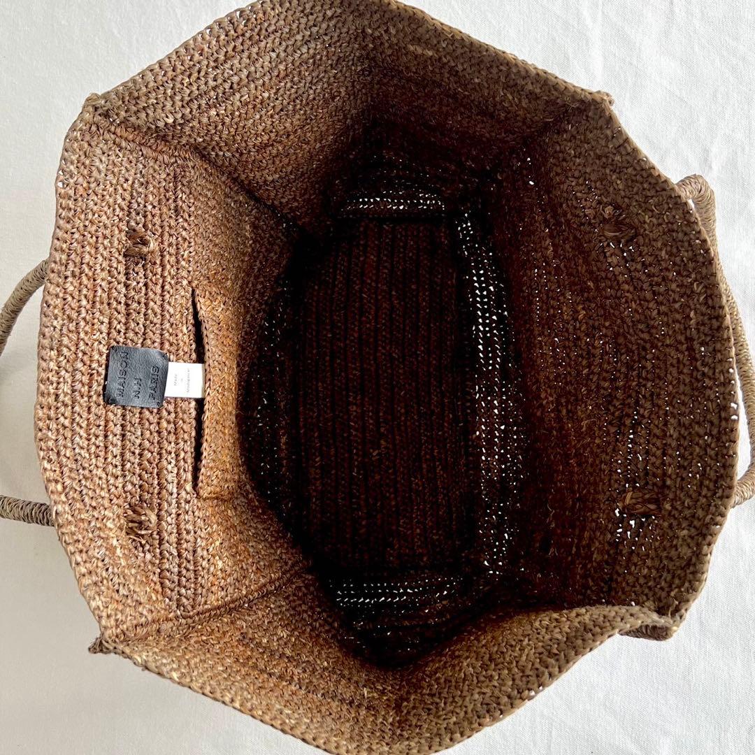 MAISON N.H PARIS/AVRIL Bag/100%ラフィア/ブラウン