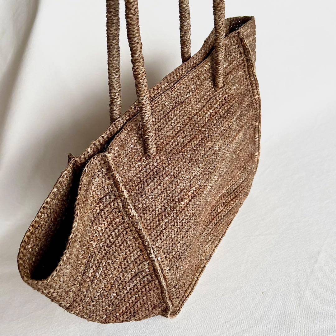 MAISON N.H PARIS/AVRIL Bag/100%ラフィア/ブラウン