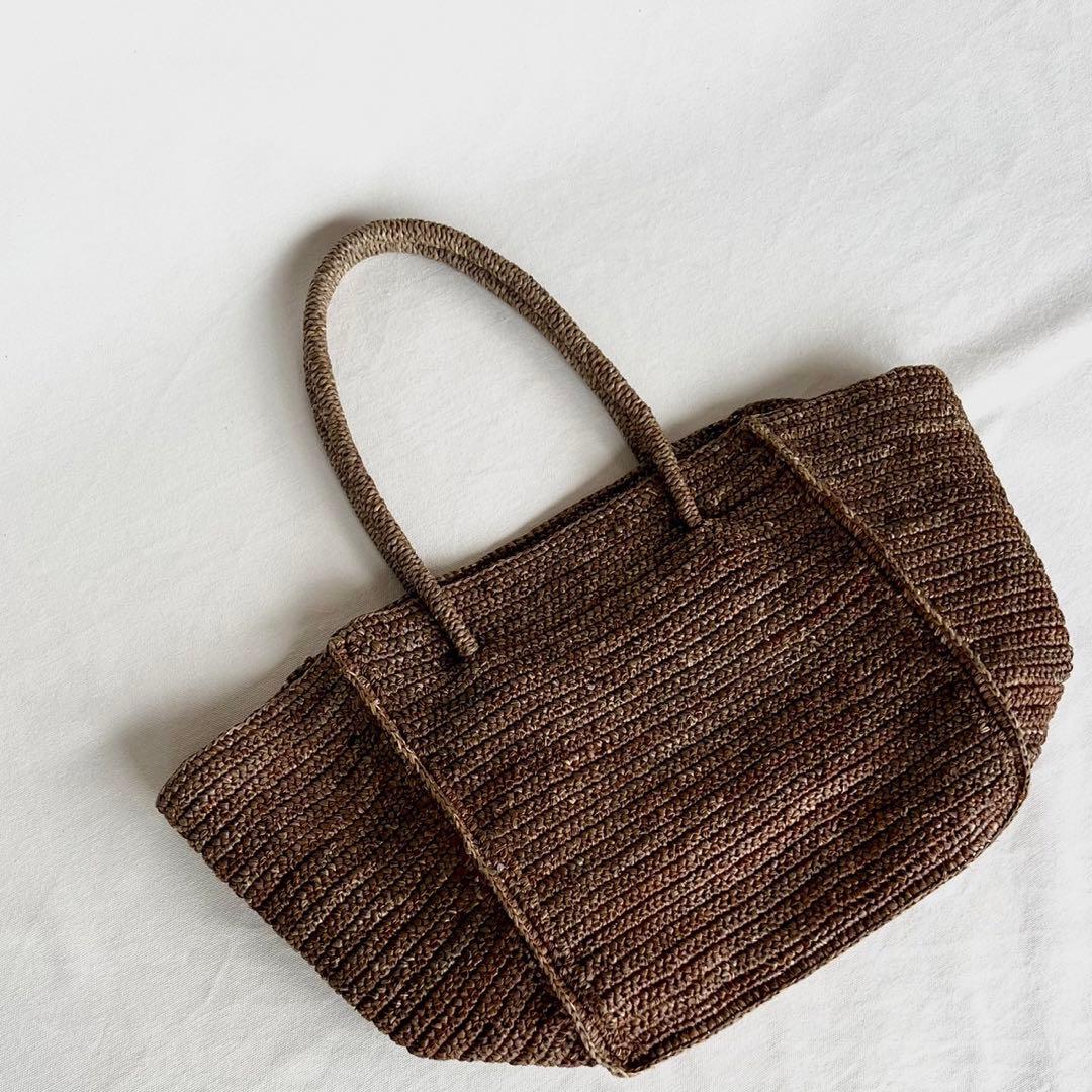 MAISON N.H PARIS/AVRIL Bag/100%ラフィア/ブラウン