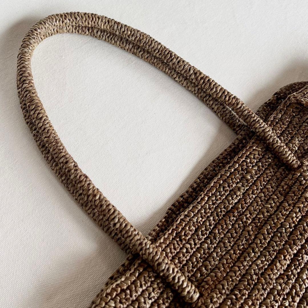 MAISON N.H PARIS/AVRIL Bag/100%ラフィア/ブラウン