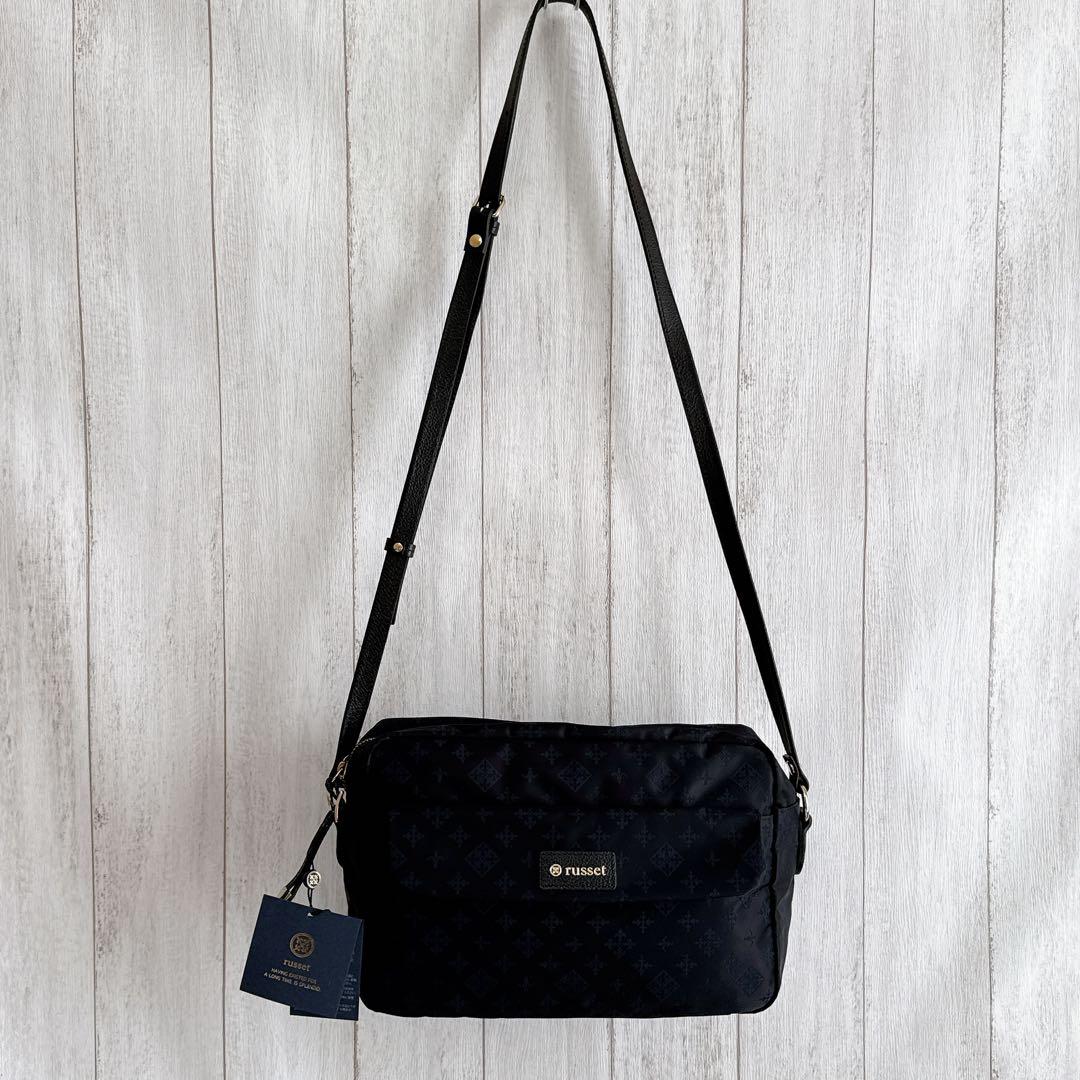 【新品 未使用】russet ラシット ショルダーバッグ モノグラム ネイビー
