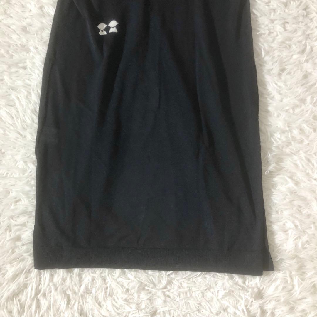 新品未使用 ピッコーネ 24SS 麻混ロングニットベスト ロゴ刺繍 ネイビー